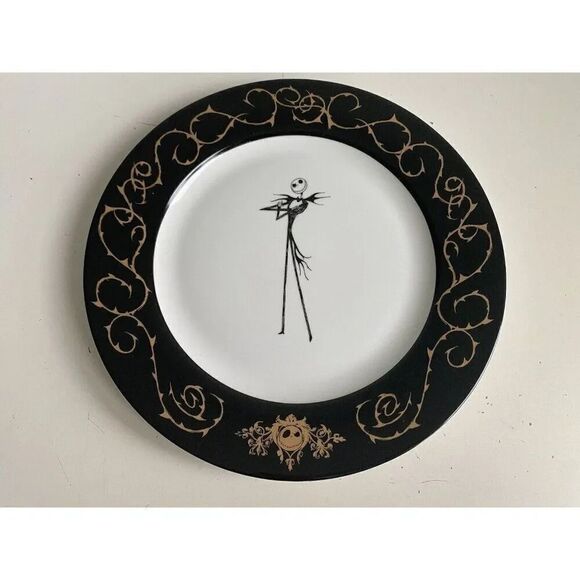 Set Of 4 Disney Nightmare Before Christmas Jack 10.5" Ceramic Dinner Plates NEW - Picture 6 of 13